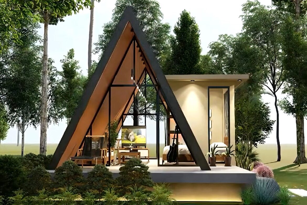 55m2 A-Frame House Design Idea - defve