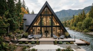 Modern Interior Design Trends in a mountain A-frame house