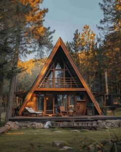 Cozy nursery design for A-frame cabin living⁠ veya ⁠Modern kitchen in A-frame cabin living⁠.