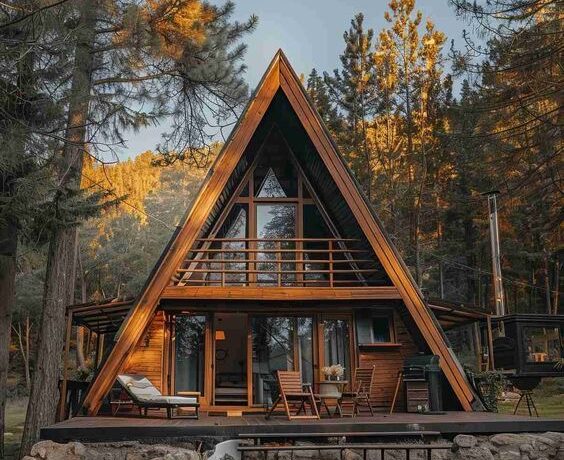 Cozy nursery design for A-frame cabin living⁠ veya ⁠Modern kitchen in A-frame cabin living⁠.