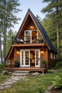 A beautiful and cozy A-frame cabin in nature